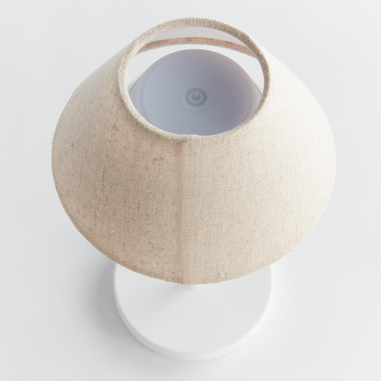 Napa Ecru Linen Shade/White Base ALLUNA CORDLESS LED LAMP 10"