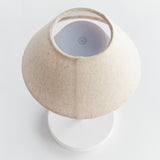 Napa Ecru Linen Shade/White Base ALLUNA CORDLESS LED LAMP 10"