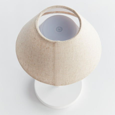 Napa Ecru Linen Shade/White Base ALLUNA CORDLESS LED LAMP 10"