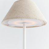 Napa Ecru Linen Shade/White Base ALLUNA CORDLESS LED LAMP 10"