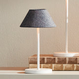 Napa Gray Linen Shade/White Base ALLUNA CORDLESS LED LAMP 10"