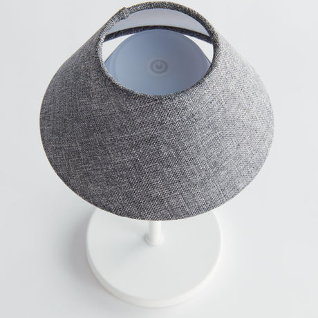 Napa Gray Linen Shade/White Base ALLUNA CORDLESS LED LAMP 10"