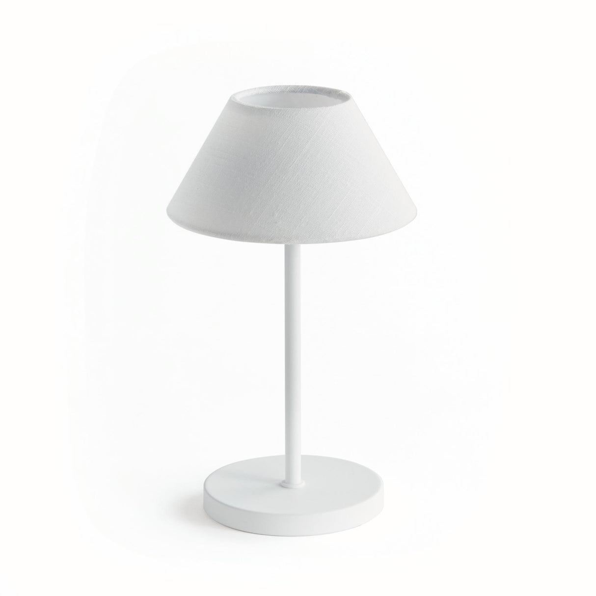 Napa White Linen Shade/White Base ALLUNA CORDLESS LED LAMP 10"