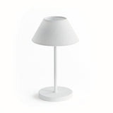 Napa White Linen Shade/White Base ALLUNA CORDLESS LED LAMP 10"