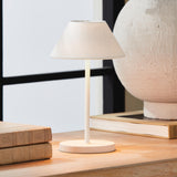 Napa White Linen Shade/White Base ALLUNA CORDLESS LED LAMP 10"