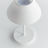 Napa White Linen Shade/White Base ALLUNA CORDLESS LED LAMP 10"