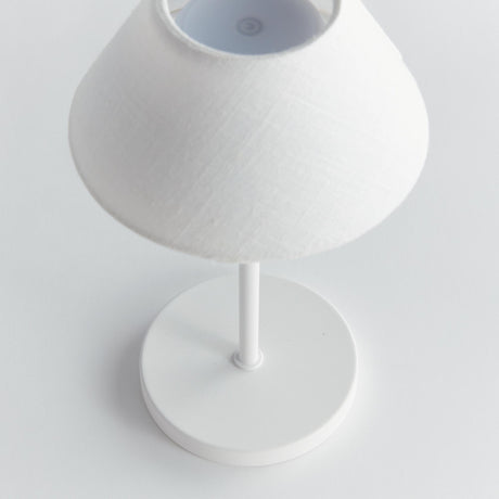 Napa White Linen Shade/White Base ALLUNA CORDLESS LED LAMP 10"
