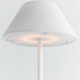 Napa White Linen Shade/White Base ALLUNA CORDLESS LED LAMP 10"