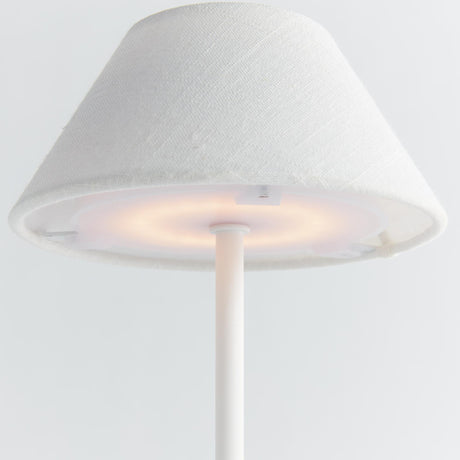 Napa White Linen Shade/White Base ALLUNA CORDLESS LED LAMP 10"