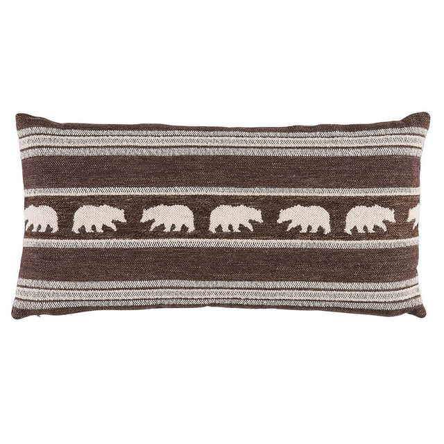 Schumacher Coffee 24" x 12" Koda Stripe Pillow