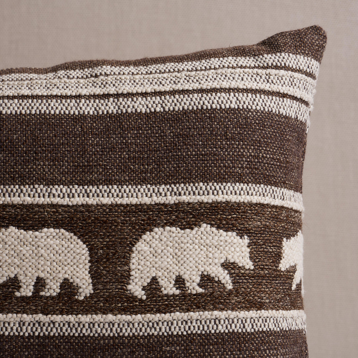 Schumacher Coffee 24" x 12" Koda Stripe Pillow