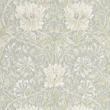 Morris & Co Pure Honeysuckle & Tulip Grey Blue Wallpaper