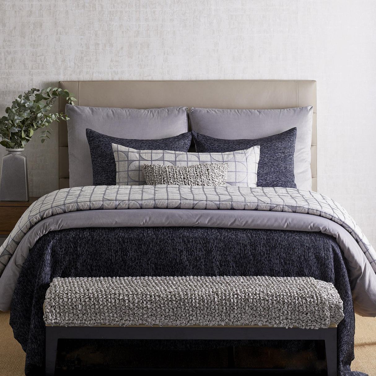 Ann Gish Grey Queen Asperitas Coverlet
