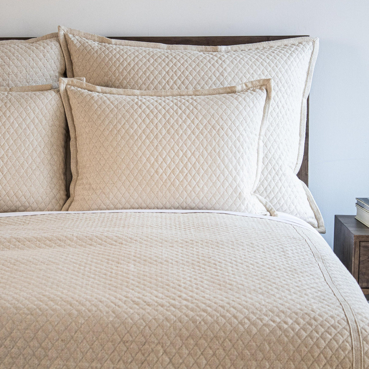 Ann Gish Ivory King Basketweave Quilted Coverlet