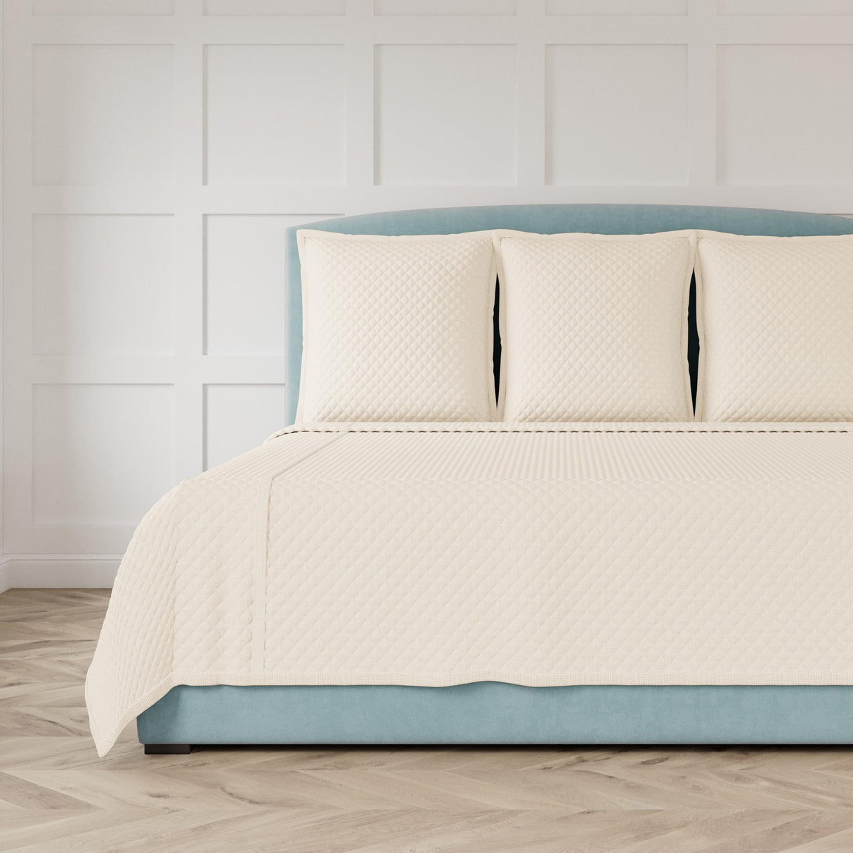 Ann Gish Natural King Basketweave Quilted Coverlet