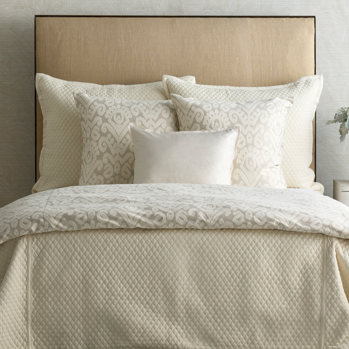 Ann Gish Natural King Basketweave Quilted Coverlet