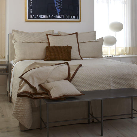 Ann Gish Ivory Queen Basketweave Quilted Coverlet