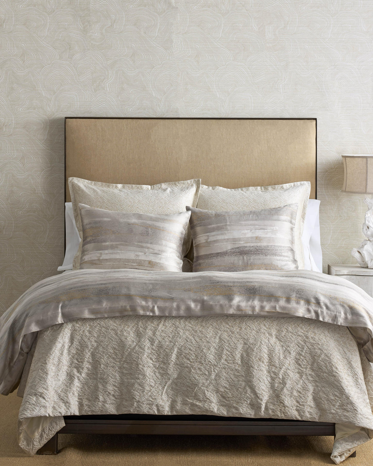 Ann Gish Ecru King Glacier Coverlet