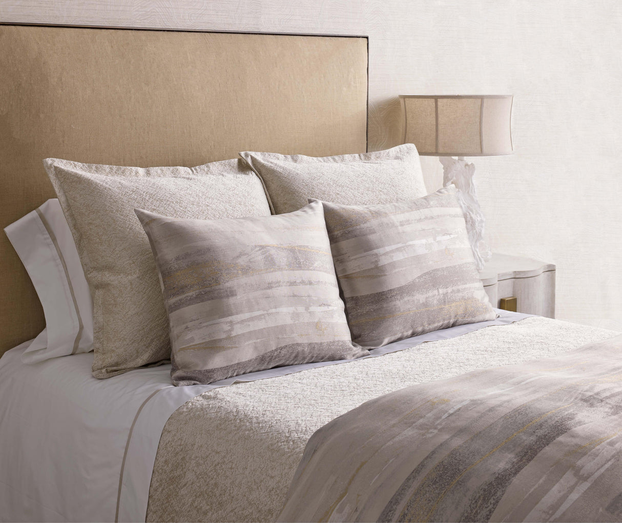 Ann Gish Ecru King Glacier Coverlet