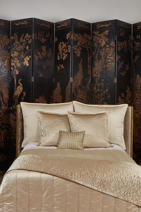 Ann Gish Champagne King Hammered Quilted Coverlet