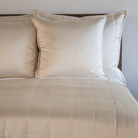 Ann Gish Champagne Queen Hammered Quilted Coverlet