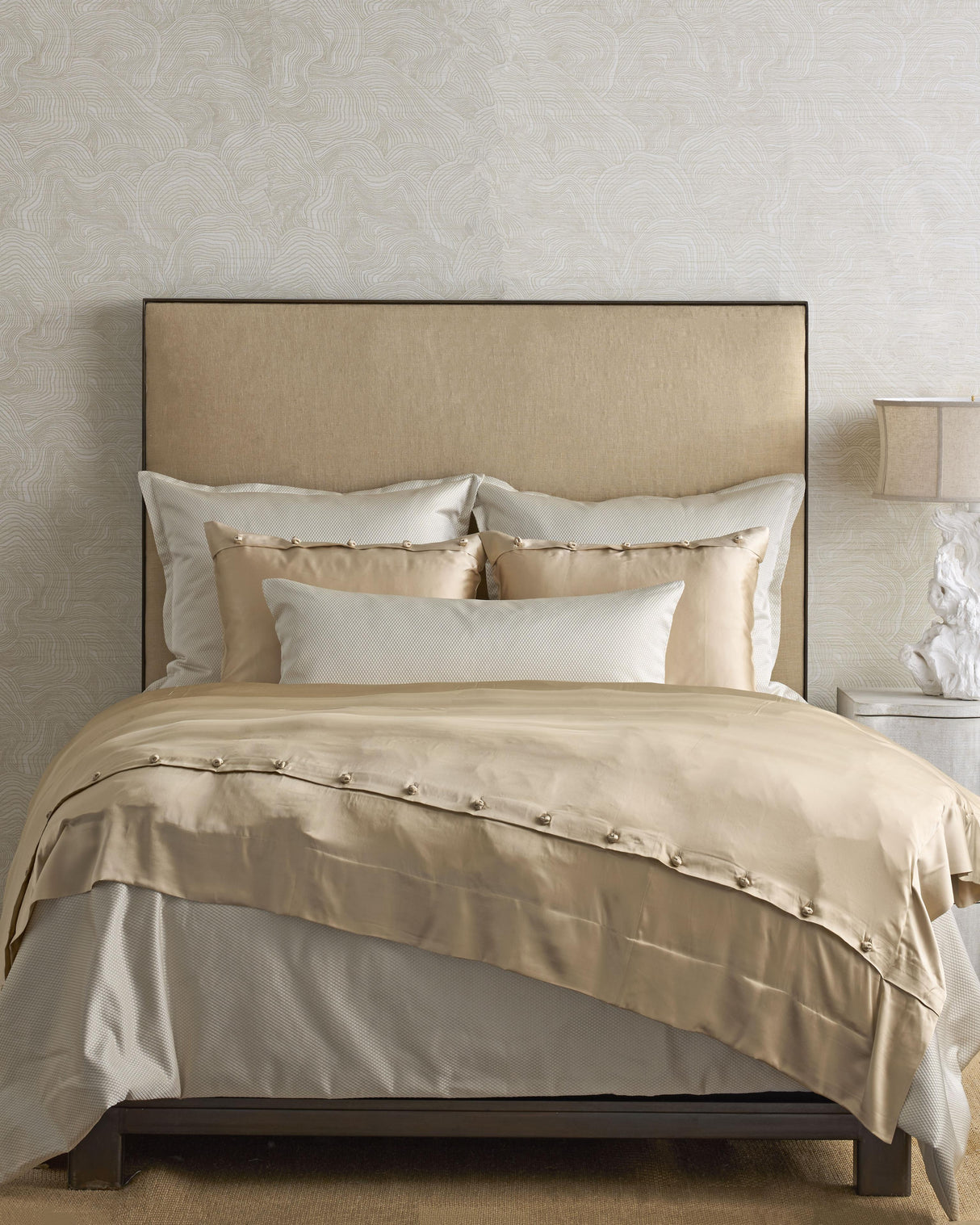 Ann Gish Ecru King Hollywood Coverlet