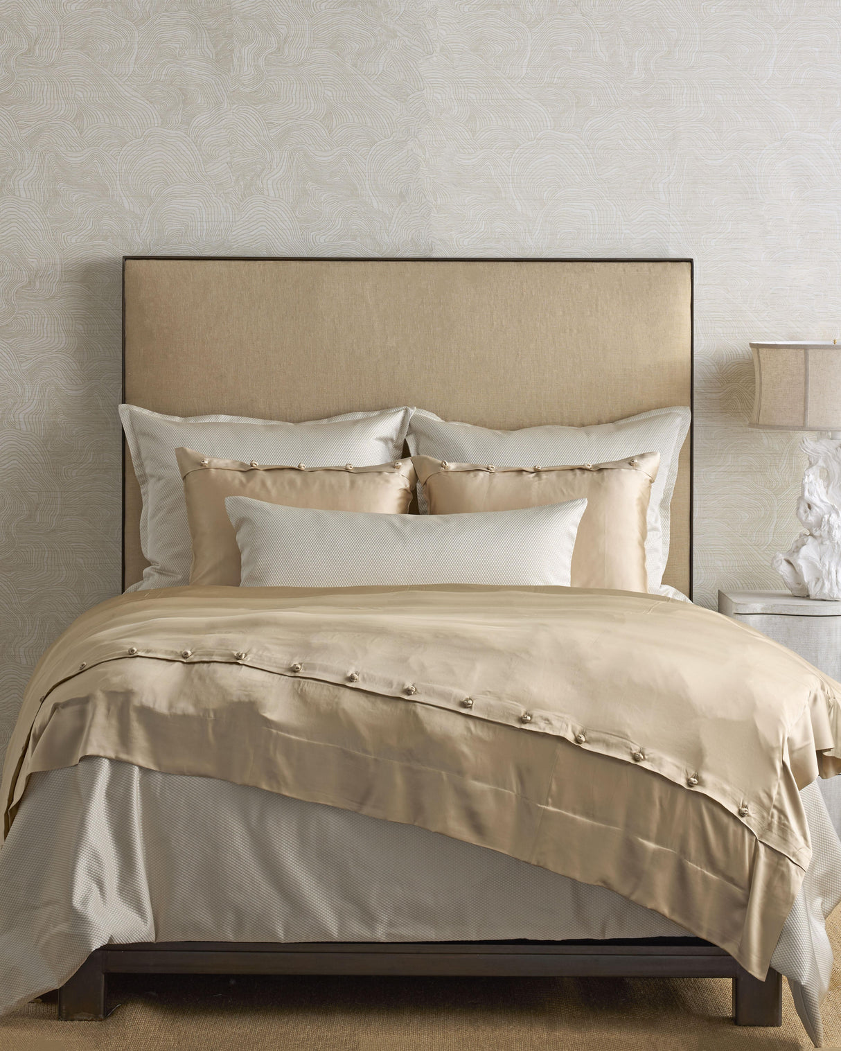 Ann Gish Ecru Queen Hollywood Coverlet