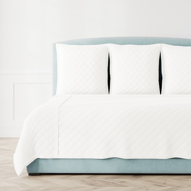 Ann Gish Almost White King Linen Quilted Coverlet