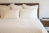 Ann Gish Almost White Twin Linen Quilted Coverlet
