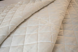 Ann Gish Almost White Twin Linen Quilted Coverlet