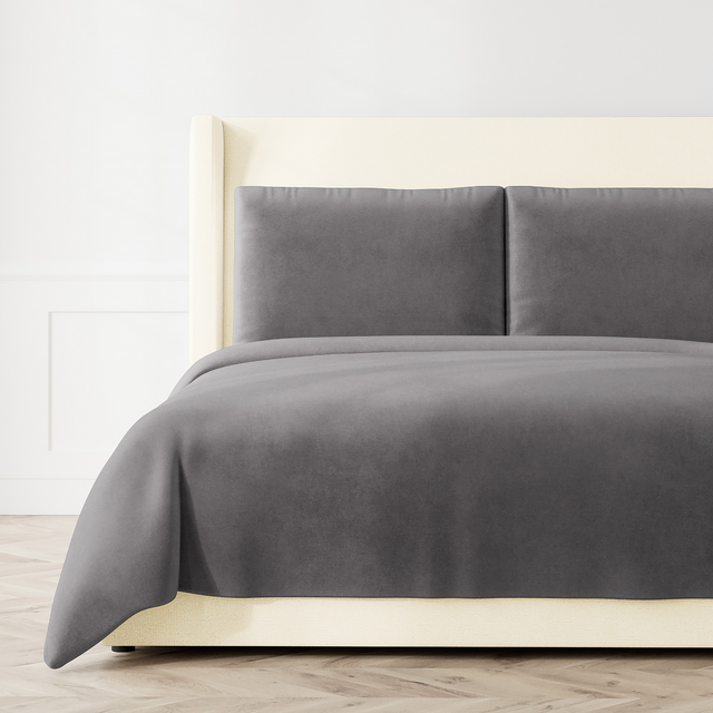 Ann Gish Charcoal King Modern Velvet Coverlet