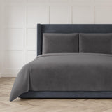 Ann Gish Charcoal King Modern Velvet Coverlet