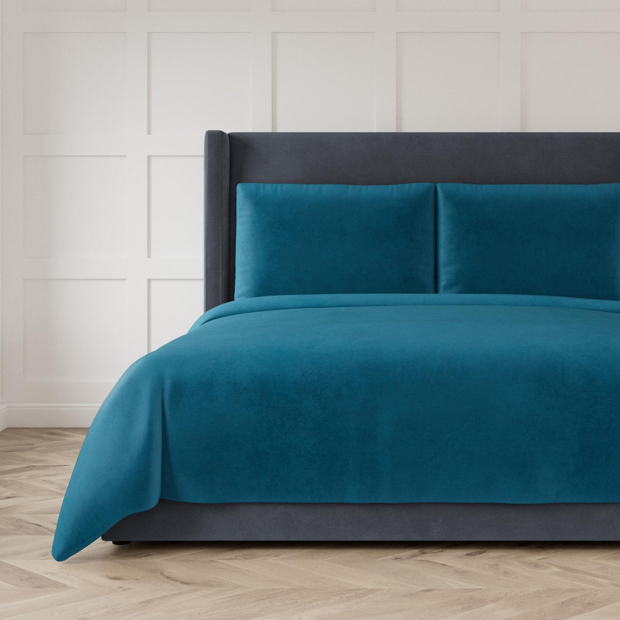 Ann Gish Azure Queen Modern Velvet Coverlet