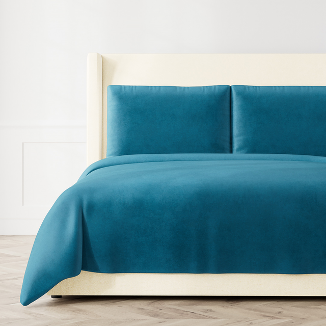 Ann Gish Azure Queen Modern Velvet Coverlet