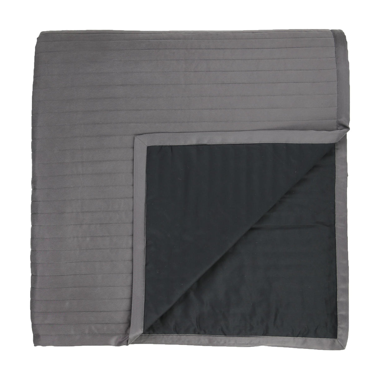 Ann Gish Charcoal King Charmeuse Channel Quilt Coverlet