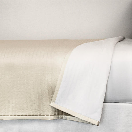 Ann Gish Pumice King Charmeuse Channel Quilt Coverlet