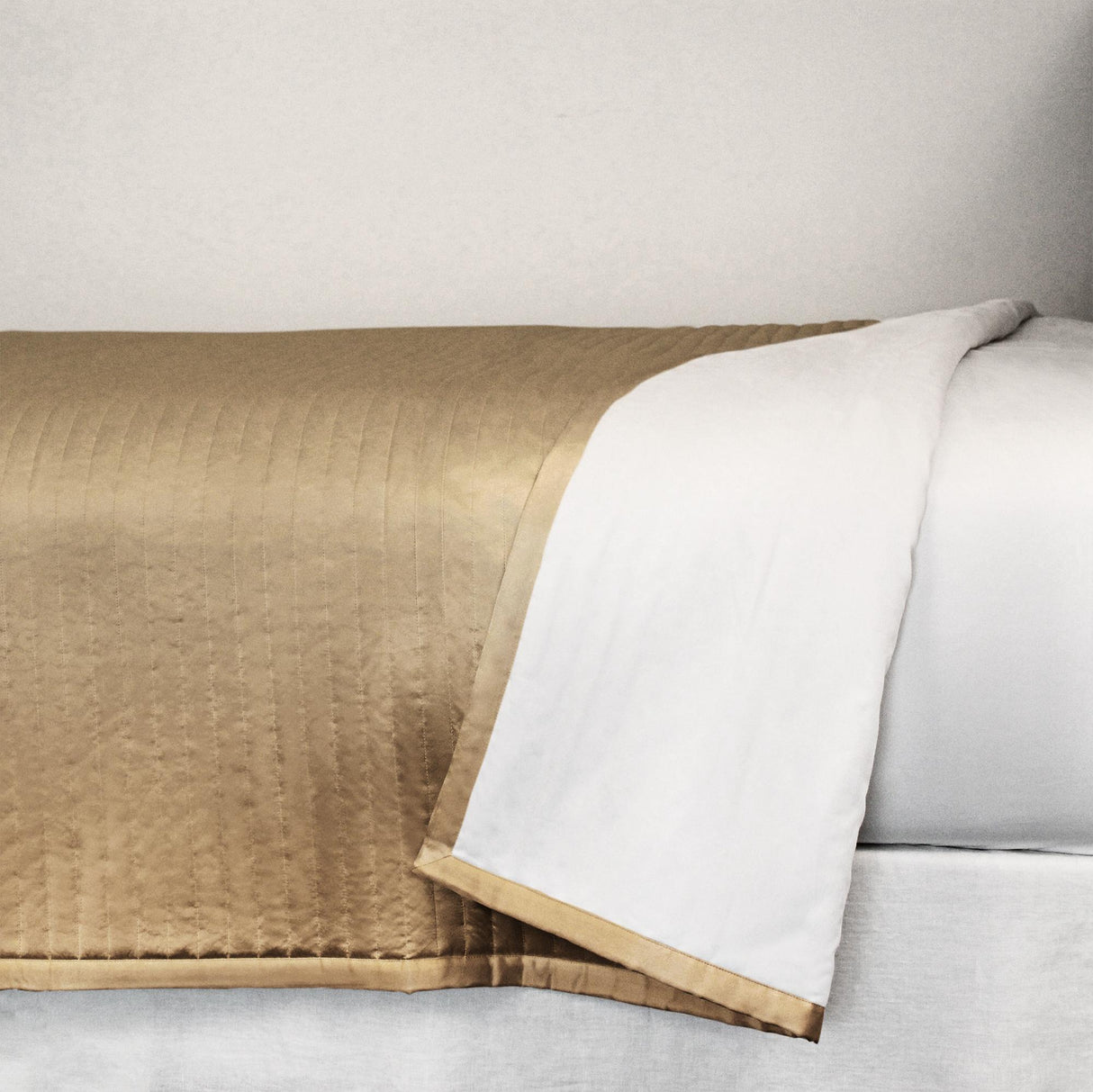 Ann Gish Sand King Charmeuse Channel Quilt Coverlet