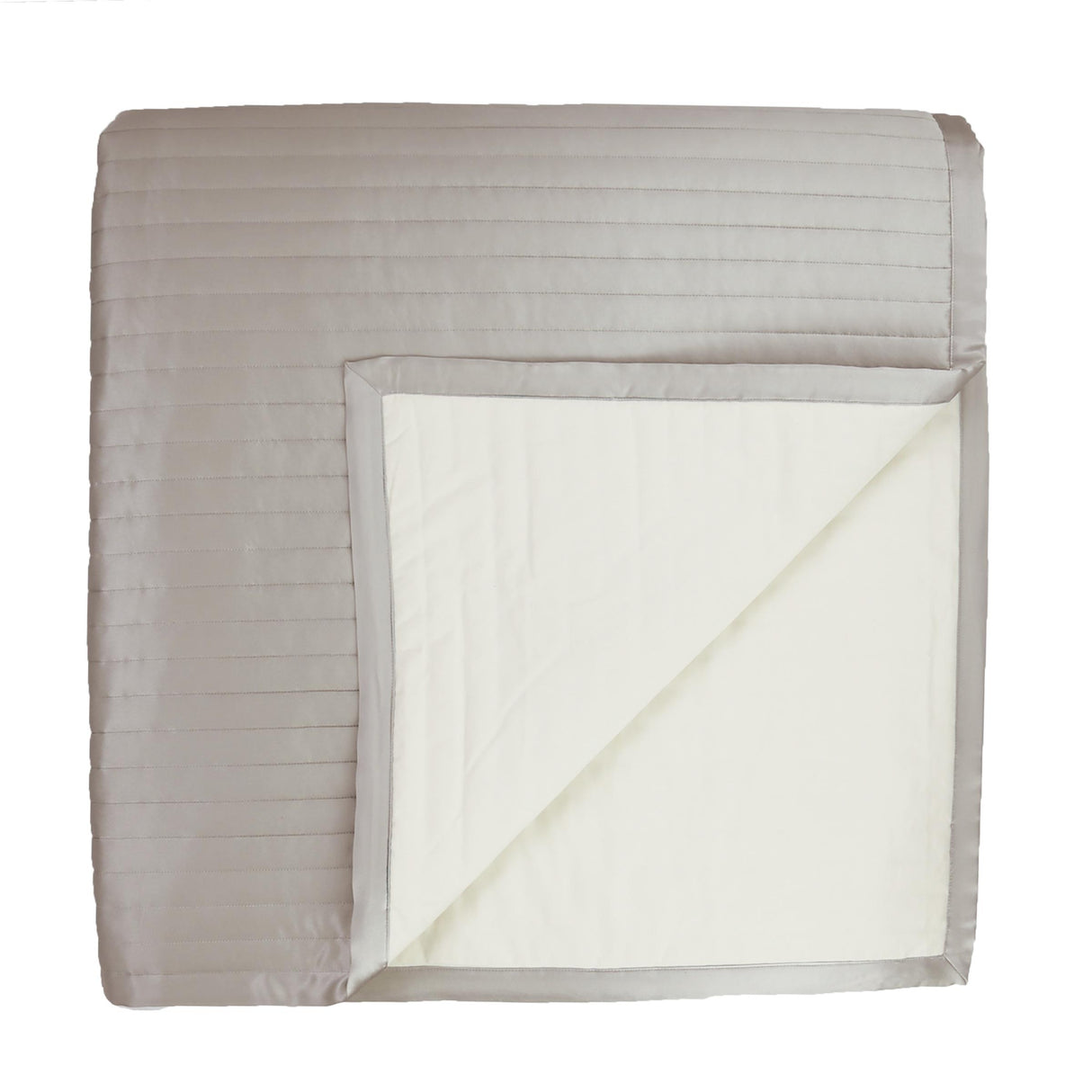 Ann Gish Silver King Charmeuse Channel Quilt Coverlet