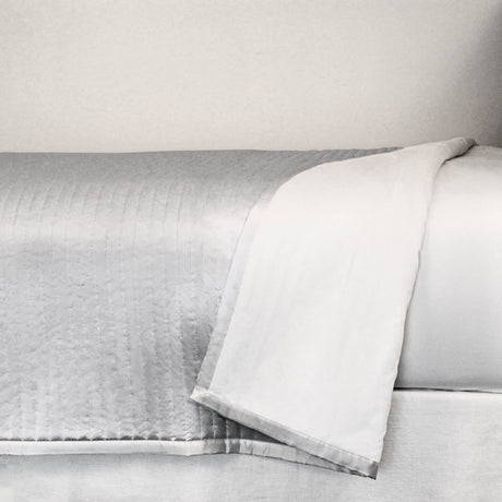 Ann Gish Silver King Charmeuse Channel Quilt Coverlet