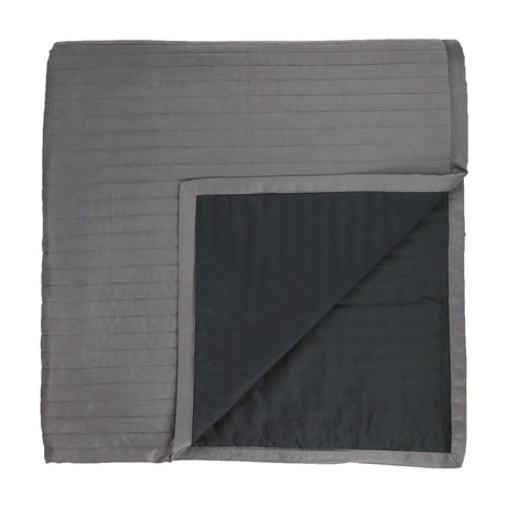 Ann Gish Charcoal Queen Charmeuse Channel Quilt Coverlet
