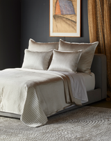 Ann Gish Silver Queen Charmeuse Channel Quilt Coverlet
