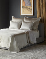 Ann Gish Silver Queen Charmeuse Channel Quilt Coverlet