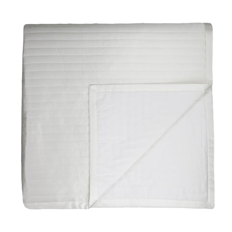 Ann Gish White Queen Charmeuse Channel Quilt Coverlet