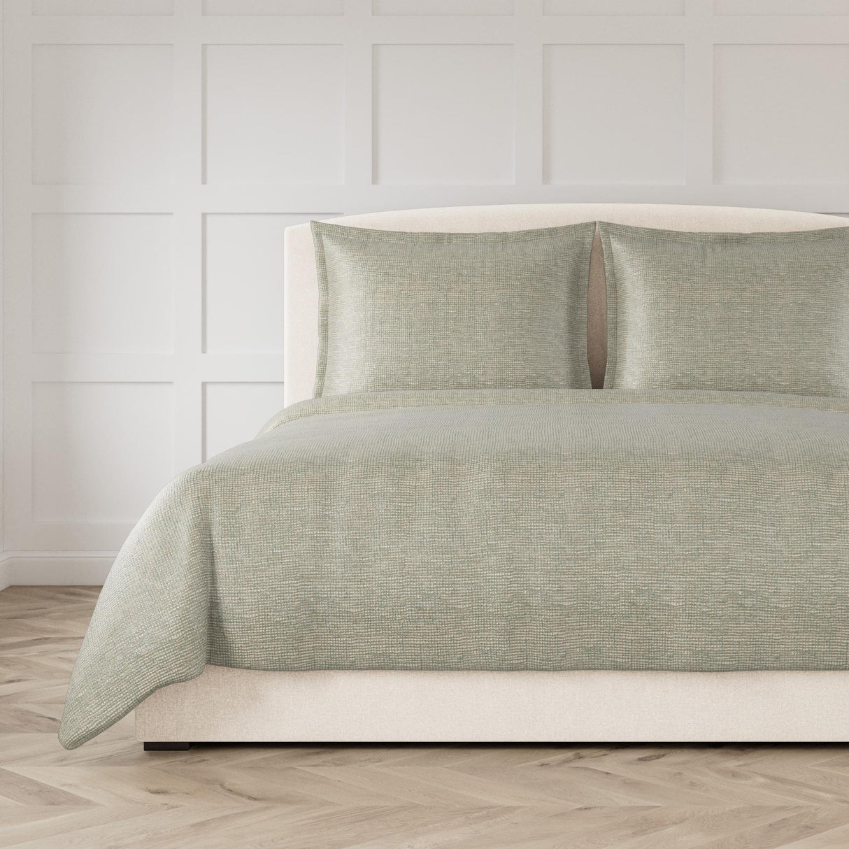 Ann Gish Aqua/Gold King Screen Coverlet
