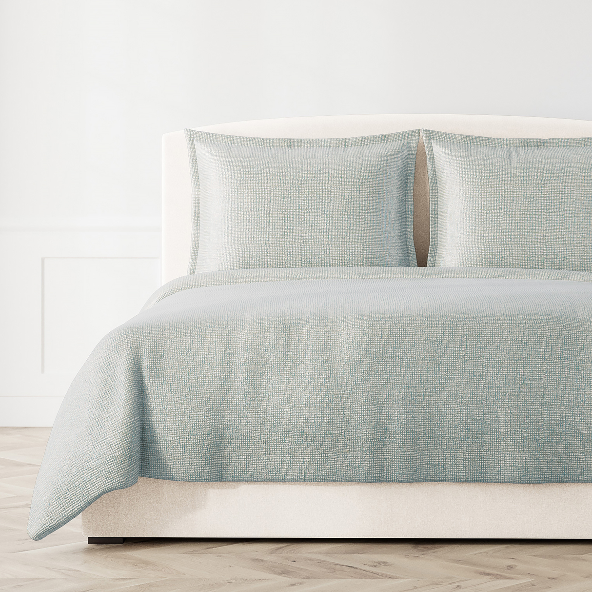 Ann Gish Aqua/Gold Queen Screen Coverlet