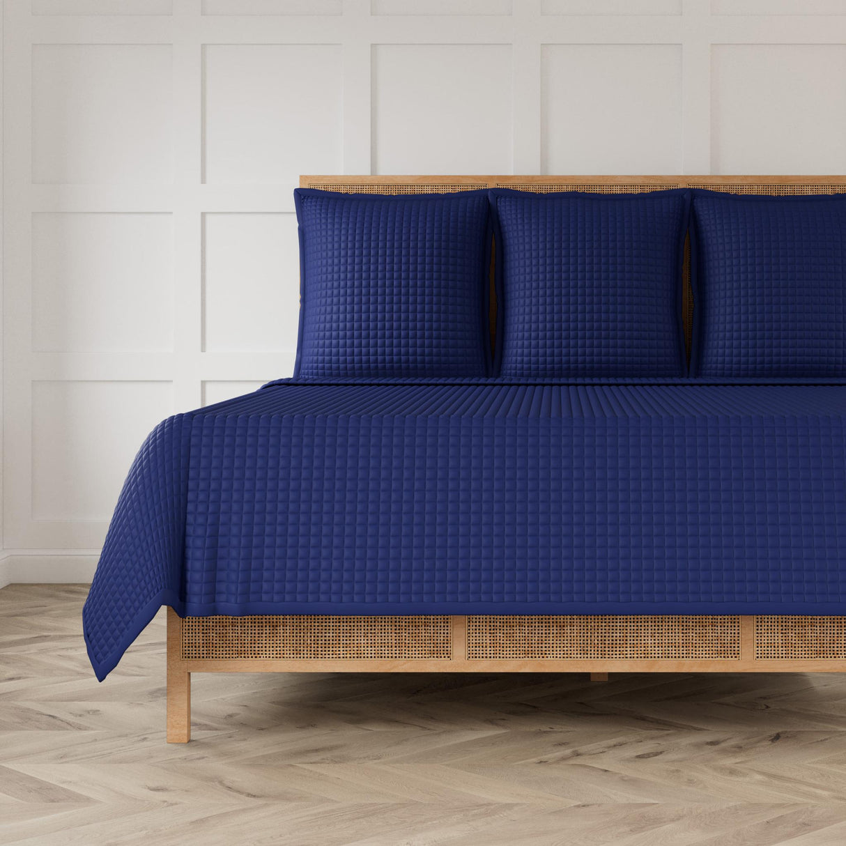 Ann Gish Navy Twin Ready-to-Bed 2.0 Quilted Coverlet