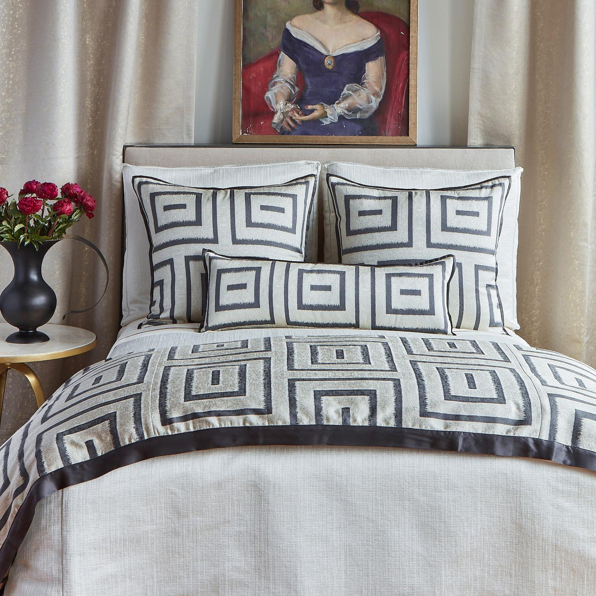 Ann Gish Cream Queen Strata Coverlet