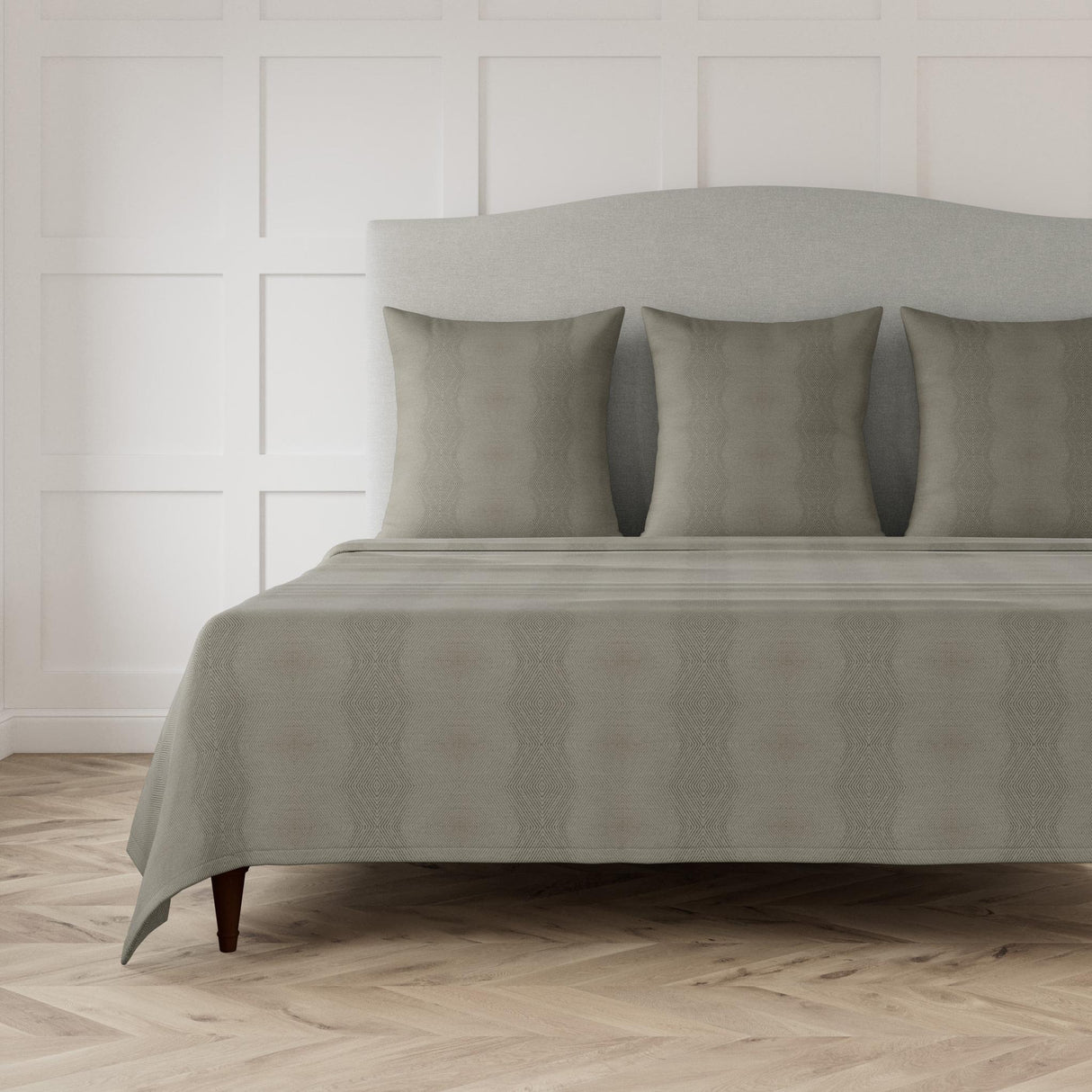 Ann Gish Gunmetal Queen Vector Coverlet