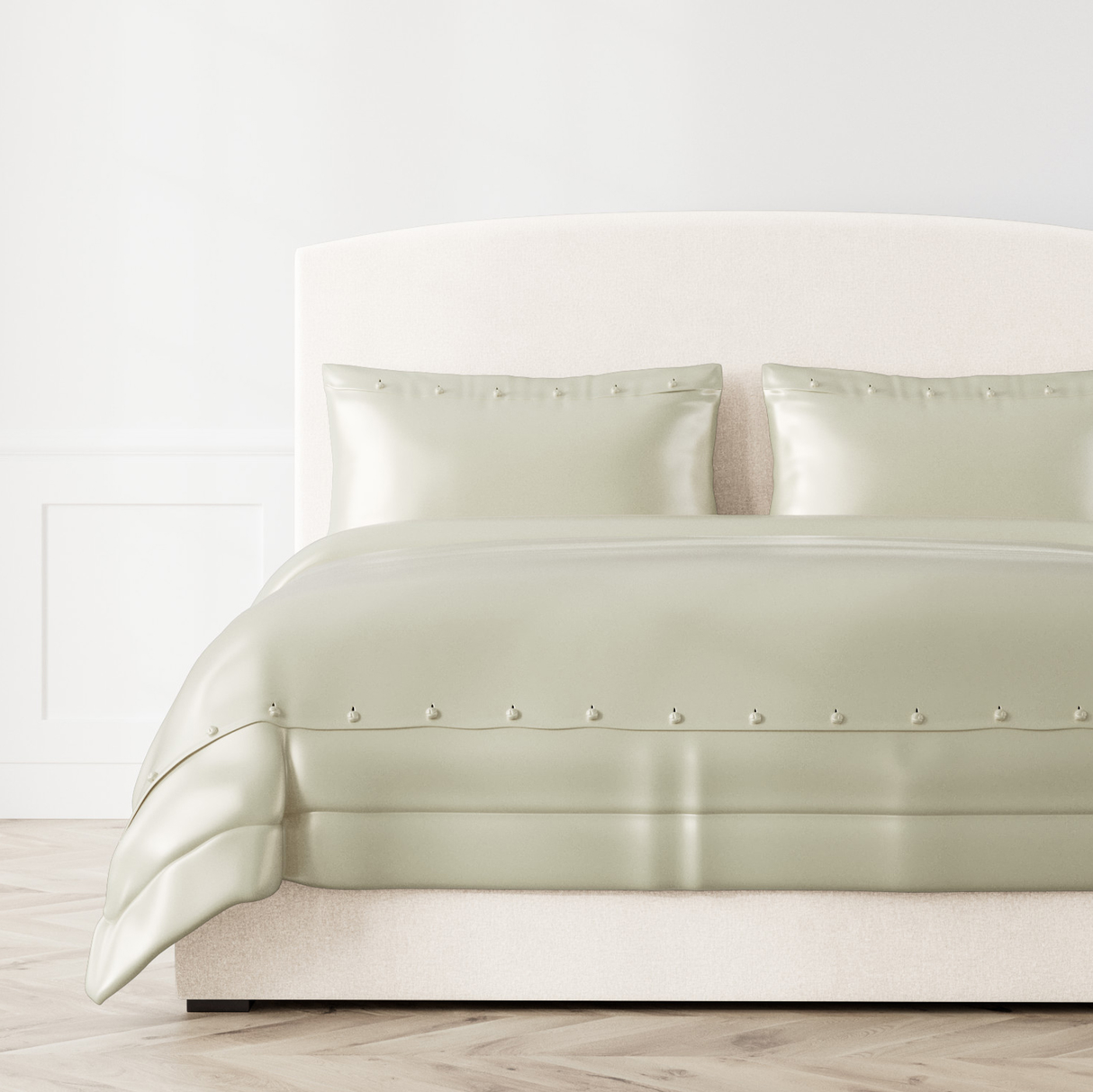 Ann Gish Frost Queen Charmeuse Duvet