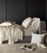 Ann Gish White Queen Charmeuse Duvet